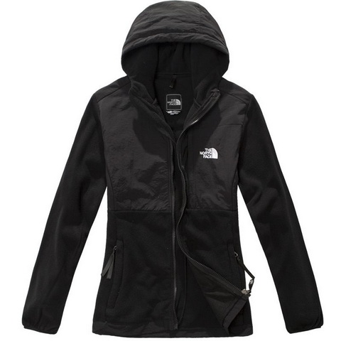 Dames North Face Denali Hoodie Jassen Black