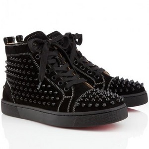 Christian Louboutin Louis Spikes High Top Sneakers Black